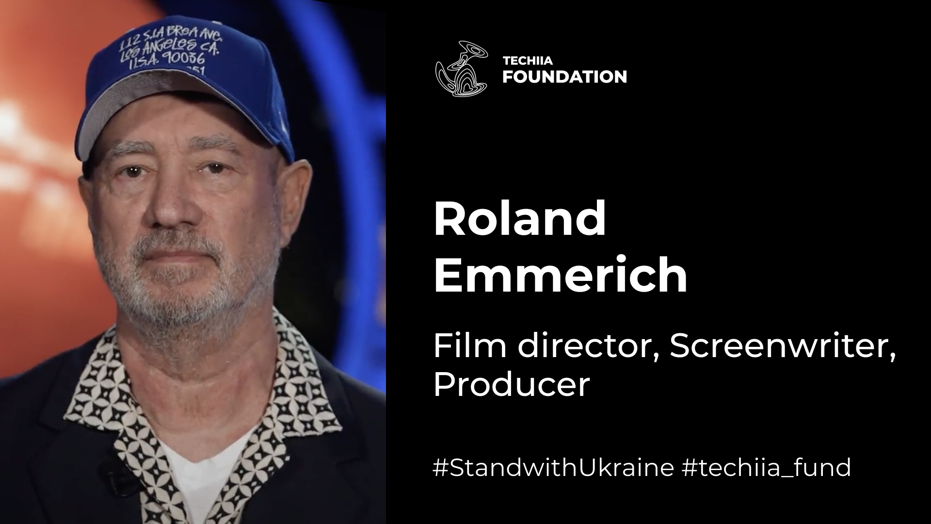 Hollywood Director Roland Emmerich made his statement in support of Ukraine on WePlay Esports Arena L.A. | TECHIIA Holding