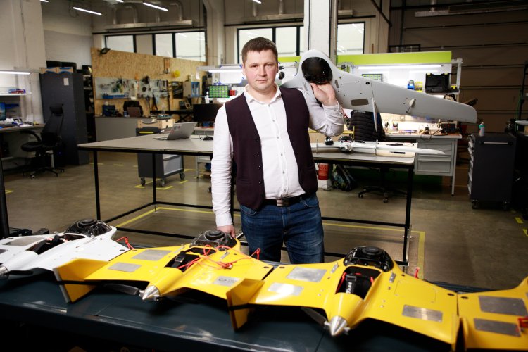 Oleksandr Danylenko with new SKIF UAVs