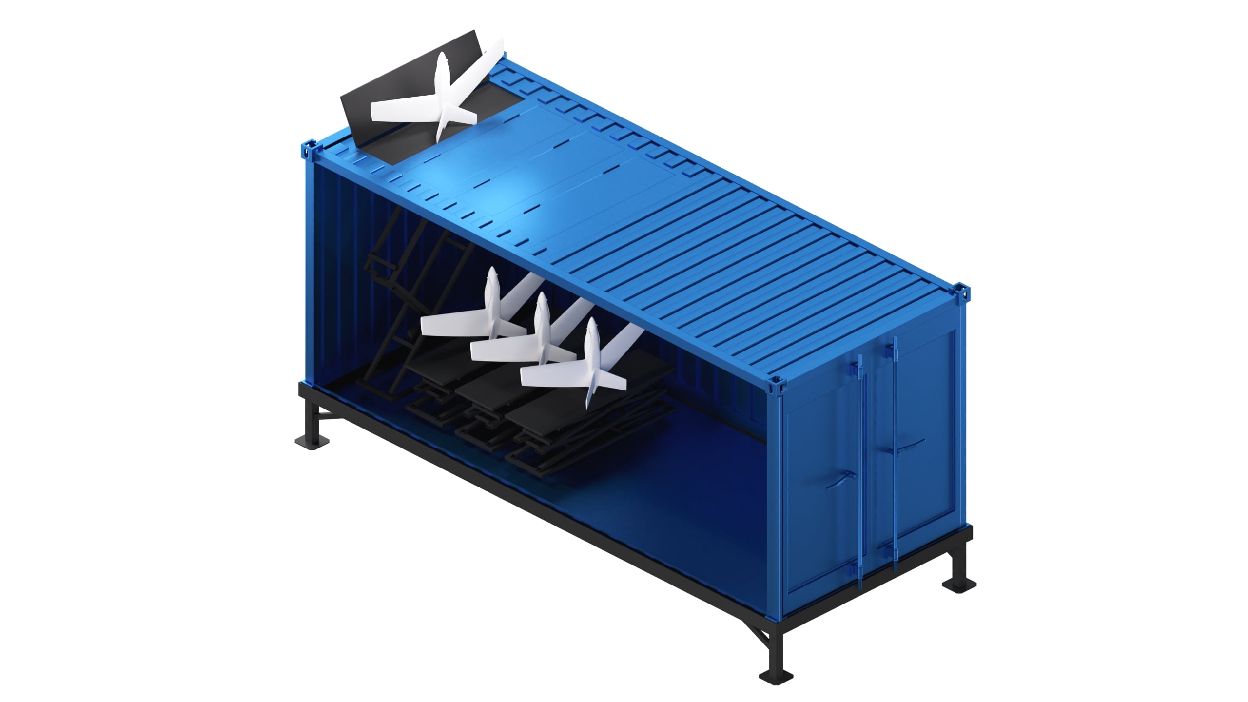 Placement of UAVs in containers